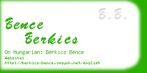 bence berkics business card